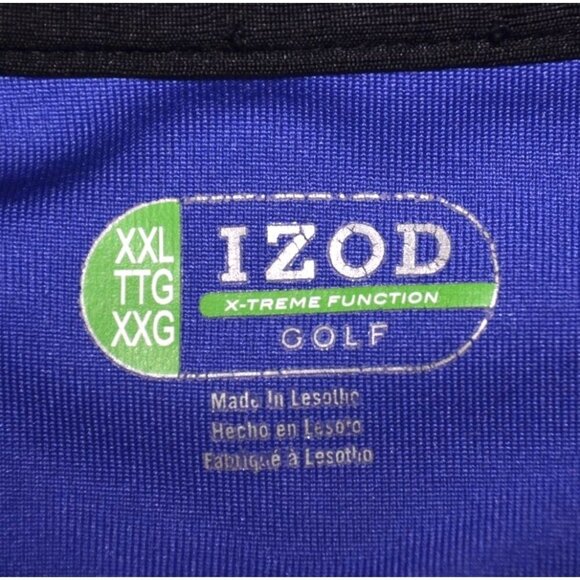 IZOD X-Treme Function Golf Men's Size XXL Blue Pullover Polo Shirt 1/4 Button Up - Picture 7 of 8